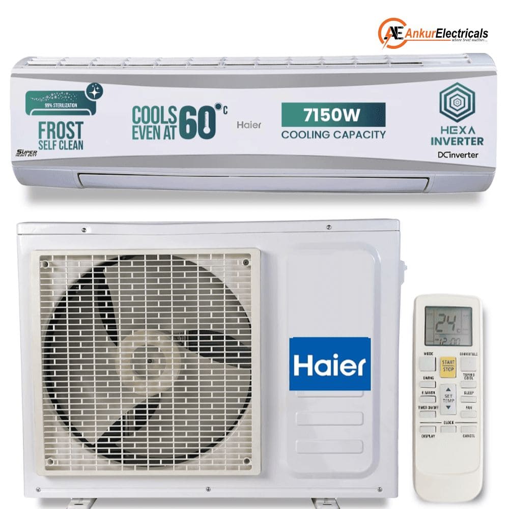 Haier Heavy Duty 2.2 Ton 3 Star HEXA Inverter Split Air Conditioner (HSU72SHD-AOW3BN-INV,7 in 1 Convertible)
