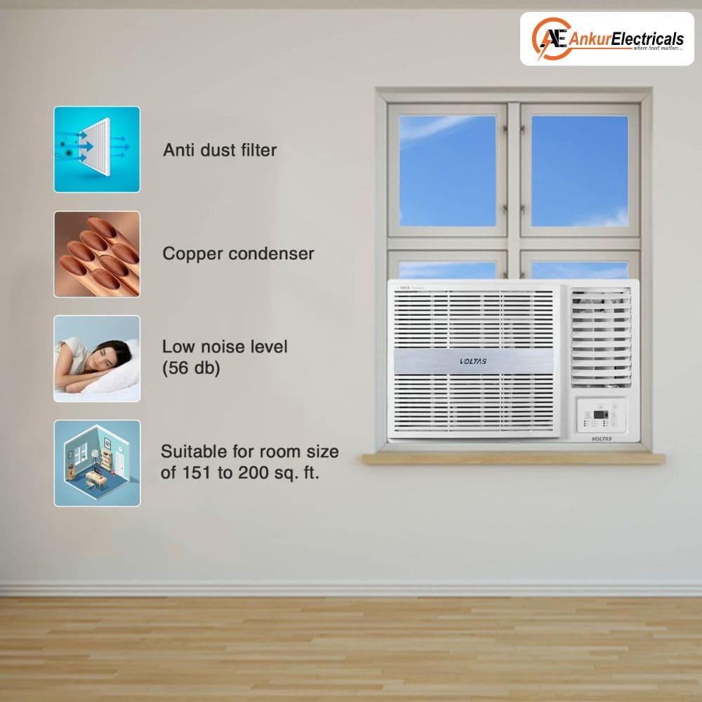 Voltas 2 Ton 3 Star Inverter Window Air Conditioner (WAC 243INV Pearl, 5800W)