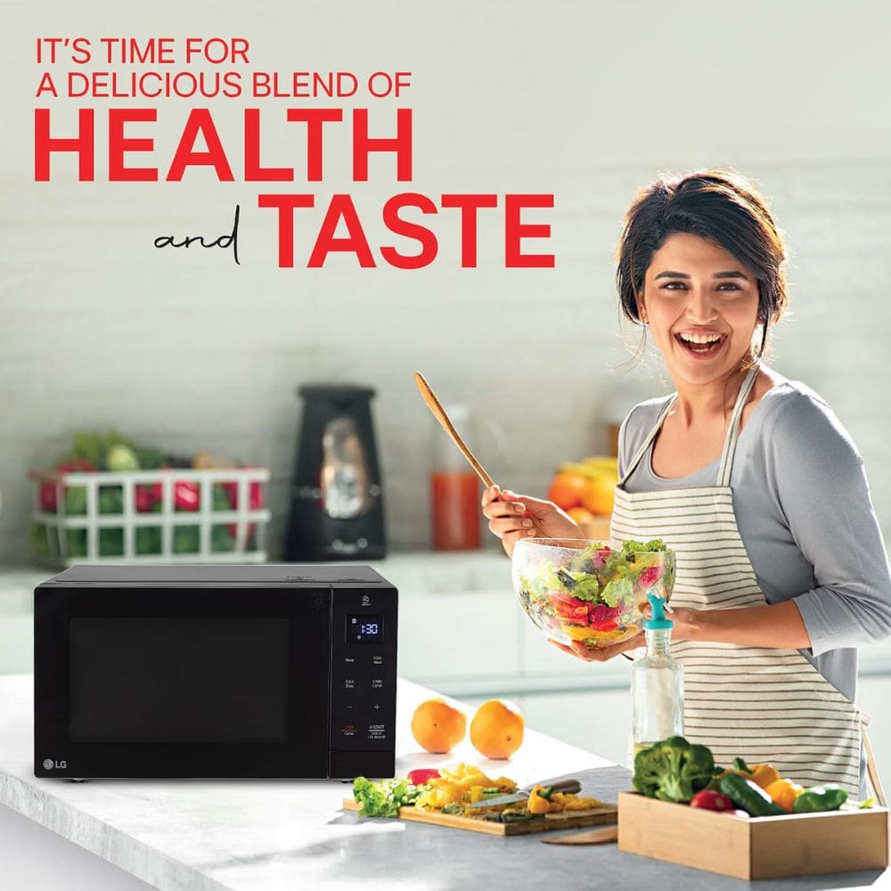 LG 30 Ltrs Grill with Glass Door Microwave Oven All in One Charcoal (MS3032BK,Black)