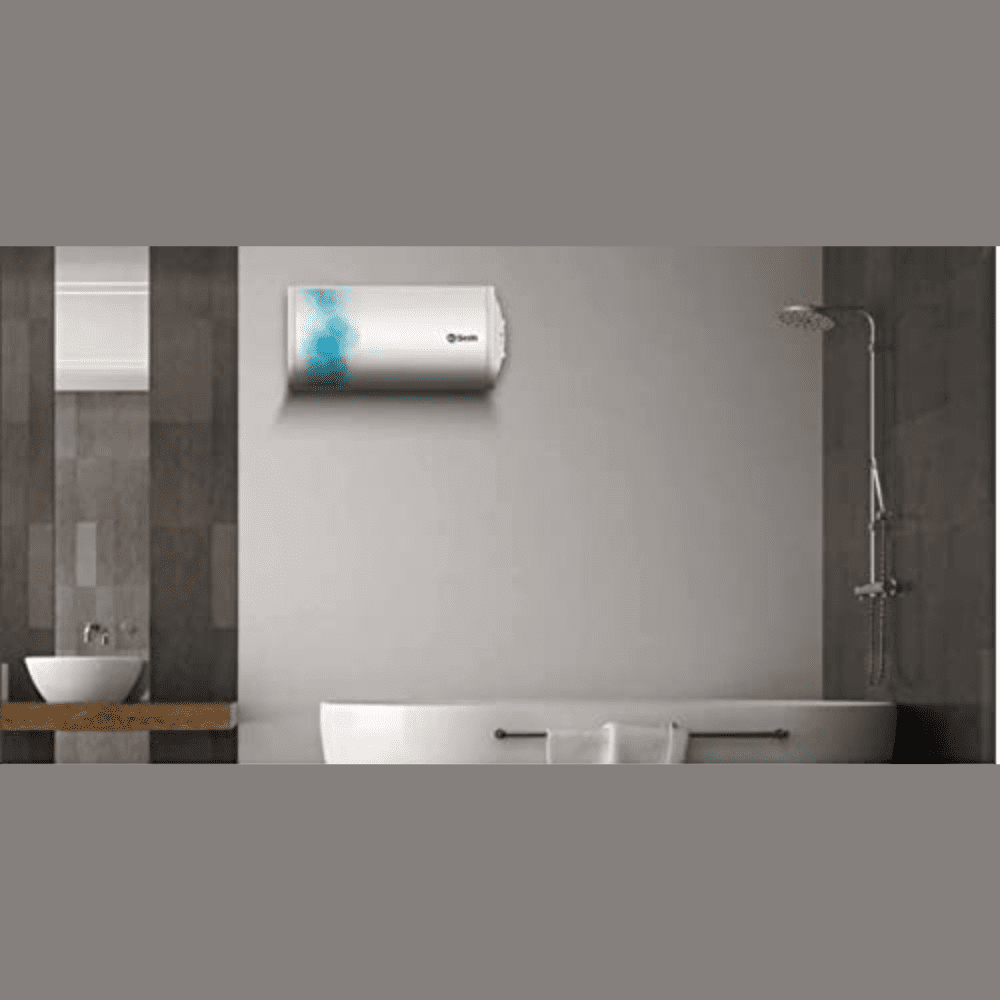 AO Smith 25 Ltrs Horizontal Storage Wall Mounting Water Heater Geyser (Elegance Slim25,White)