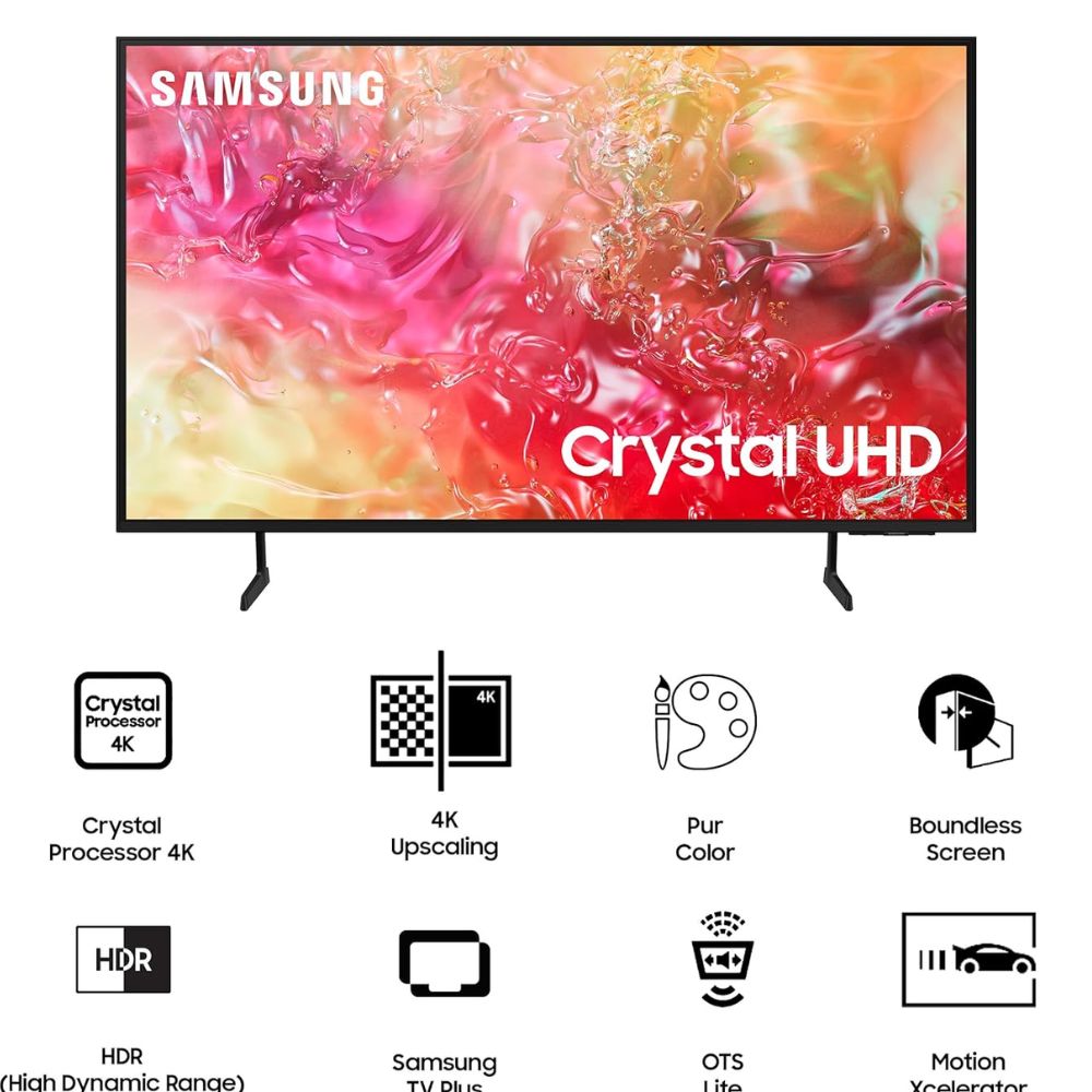 Samsung UA43DU7000KLXL, 43 Inches, 4K Ultra HD Smart LED TV, Black