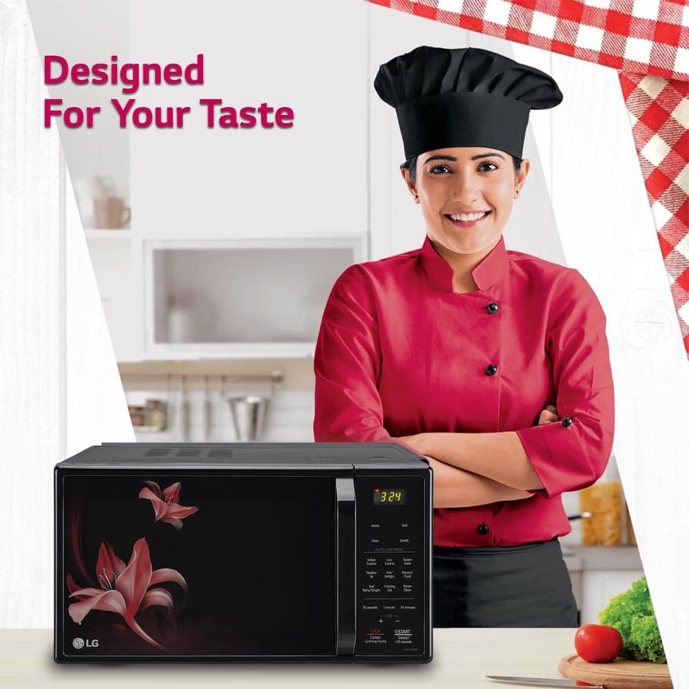 LG 21 Ltrs Stainless Steel Cavity Convection Microwave Oven (MC2146BR,Glossy Black)