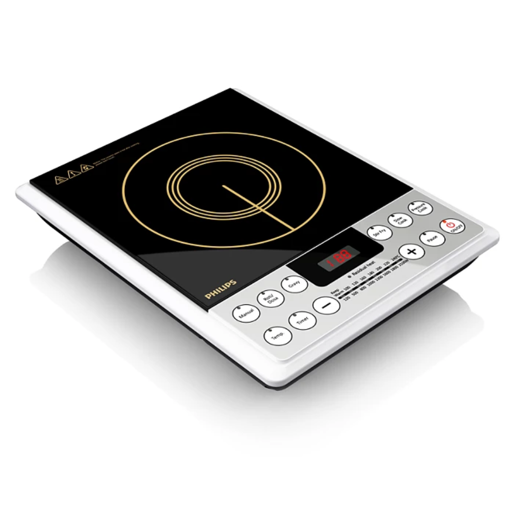 Philips HD 4994, 2000 Watts Induction Cooktop with Push Button, Black