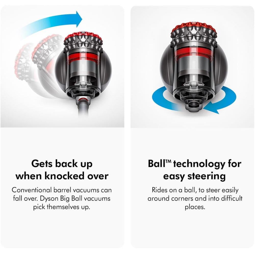 Dyson 492954-01, Big Ball bagless auto Cord rewinding Vacuum Cleaner (Red & Silver)