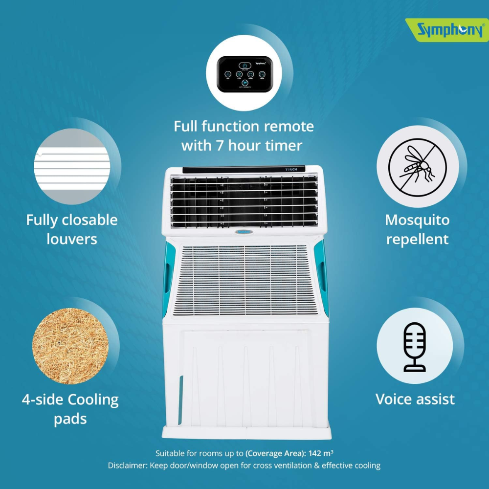 Symphony touch110, 110 Ltrs  Desert Room Air Cooler