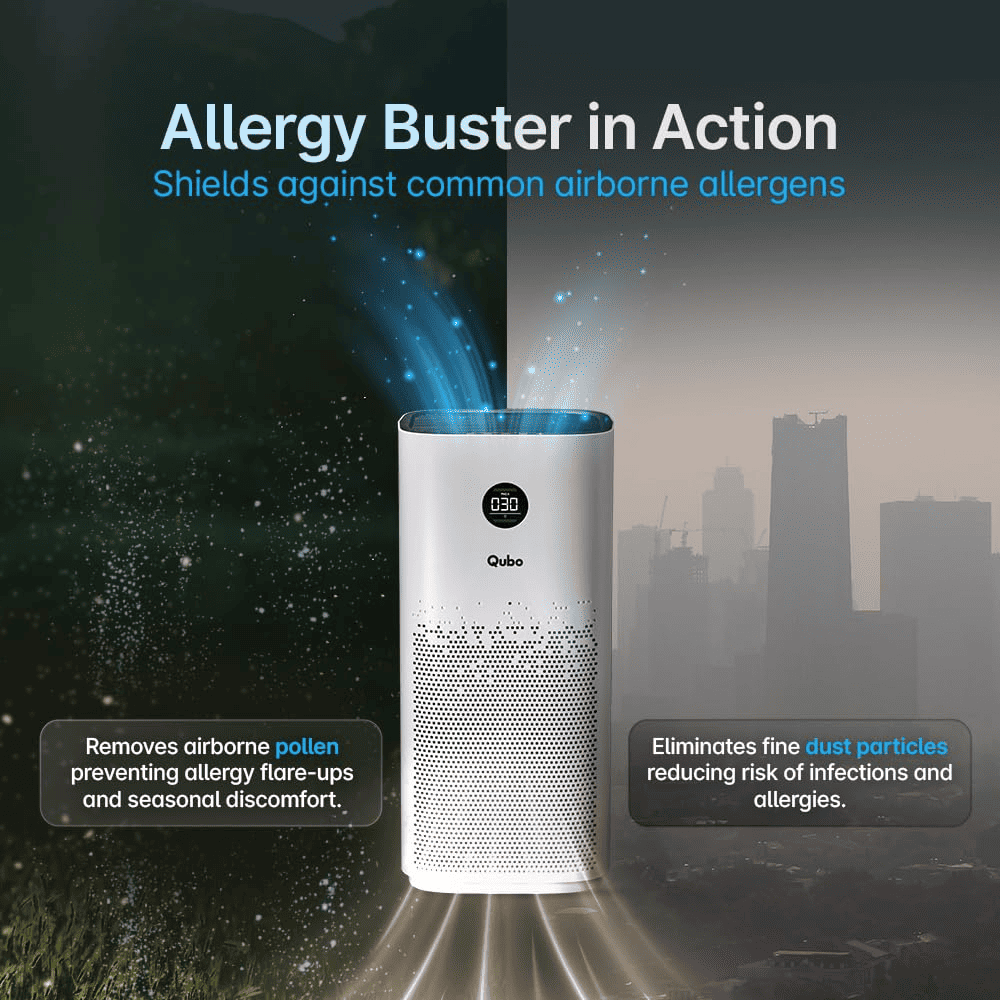 Qubo Q1000 Smart Air Purifier with HEPA H13 and Ultra-Quiet BLDC Motor (1000 Sqft,White)