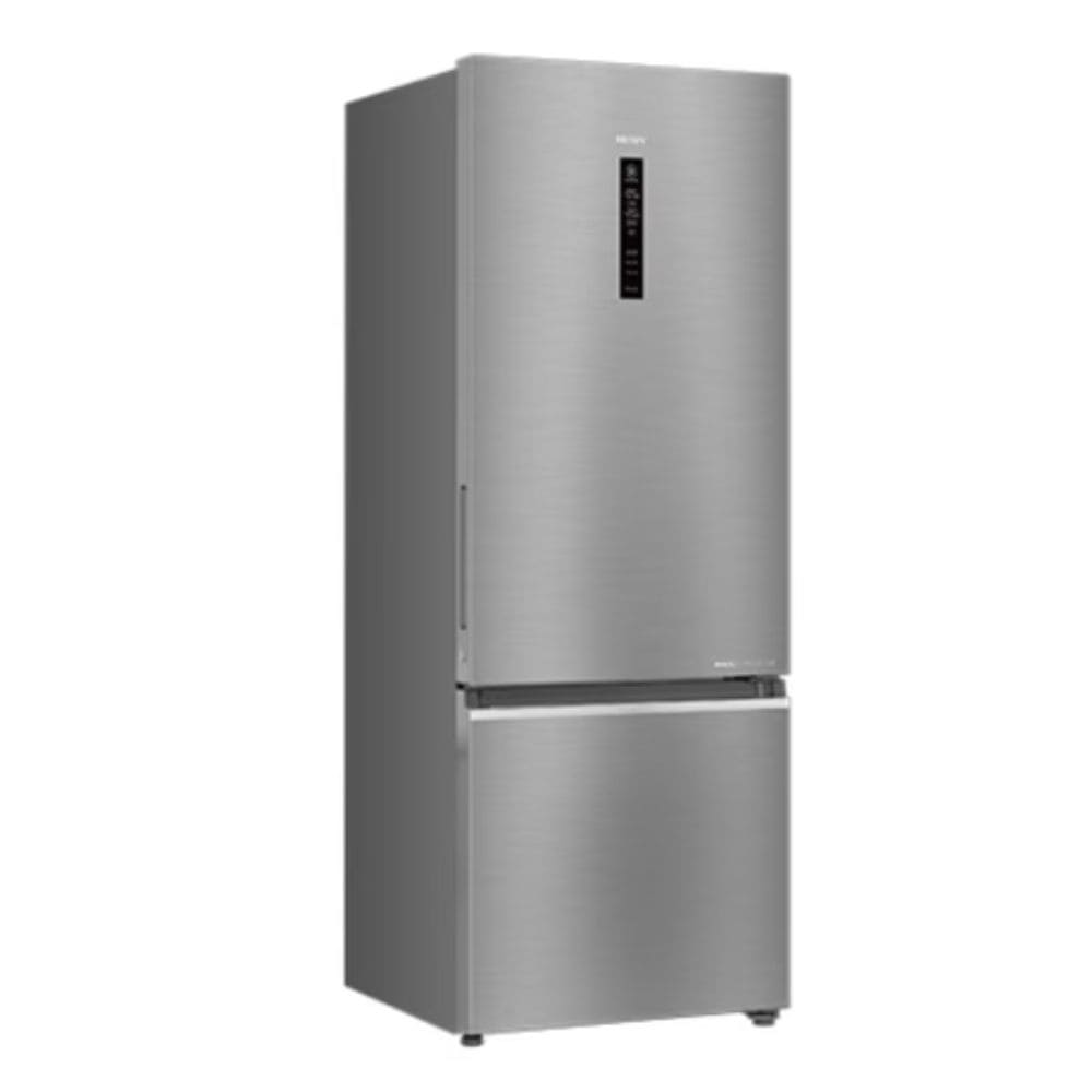 Haier 445 Ltrs, 1 Star Frost Free Double Door Bottom Mount Refrigerator (HRB 4951BISA P, Inox Steel)