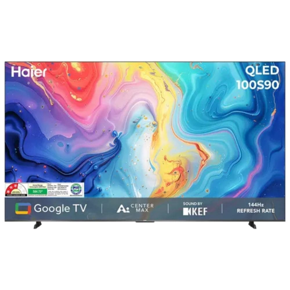 Haier H100S90FUX, 100 Inches 4K Ultra HD Mini LED QLED Google TV, Black