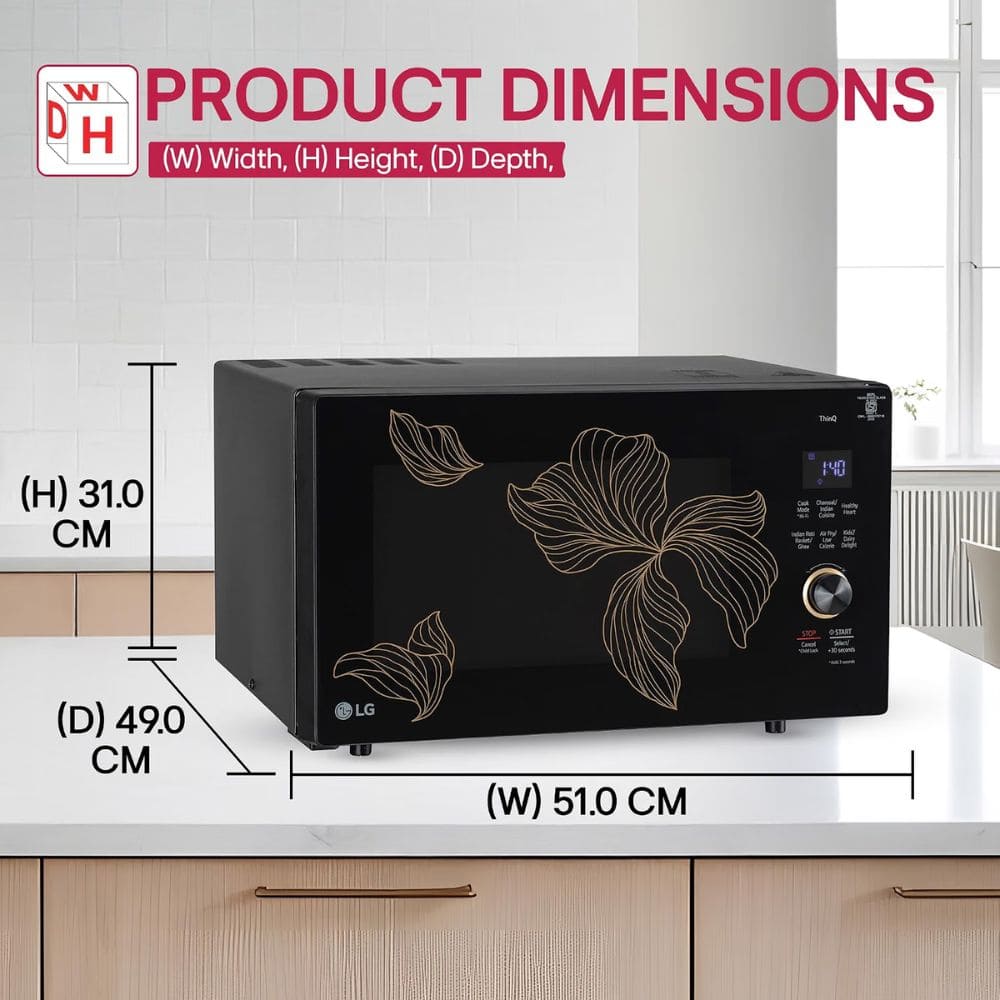 LG 28 Ltrs Convertible Charcoal Microwave Oven (MJEN286UGWF,Black)
