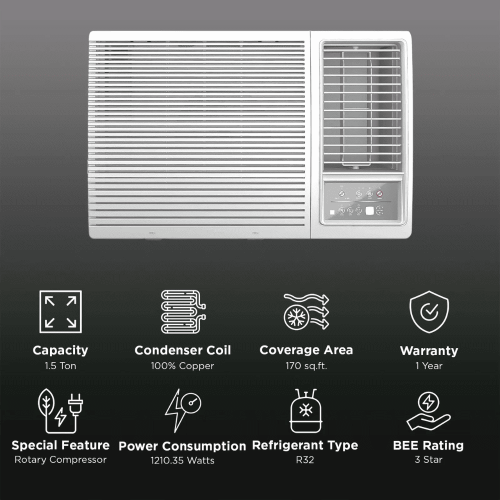 Carrier 1.5 Ton 5 Star Inverter Window Air Conditioner (19K ESTRELLA M Fxi, CIW19EC5R35F0)