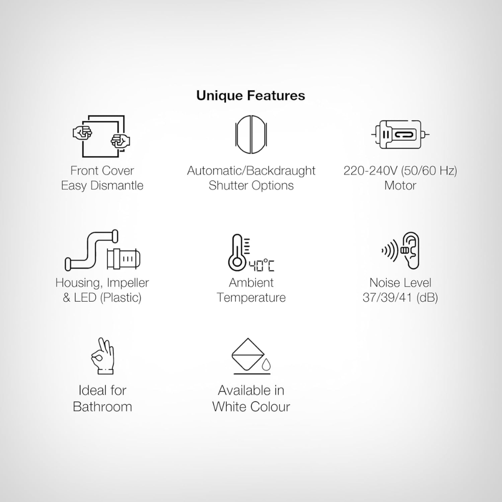 CATA Electric 5 inch Modern Air Exhaust Fan (SILENTIS-10)