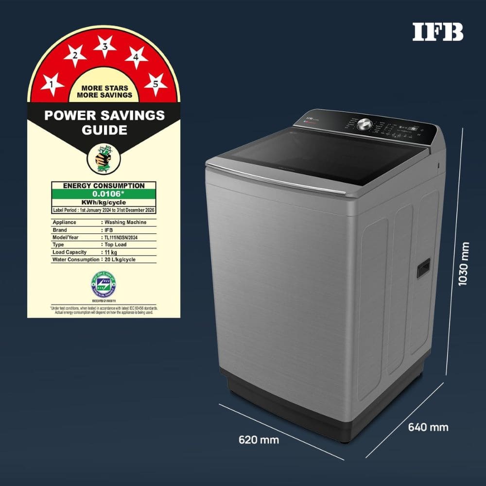 IFB 11 Kg 5 star Fully-Automatic Top Load Washing Machine (TL111IN3SN)