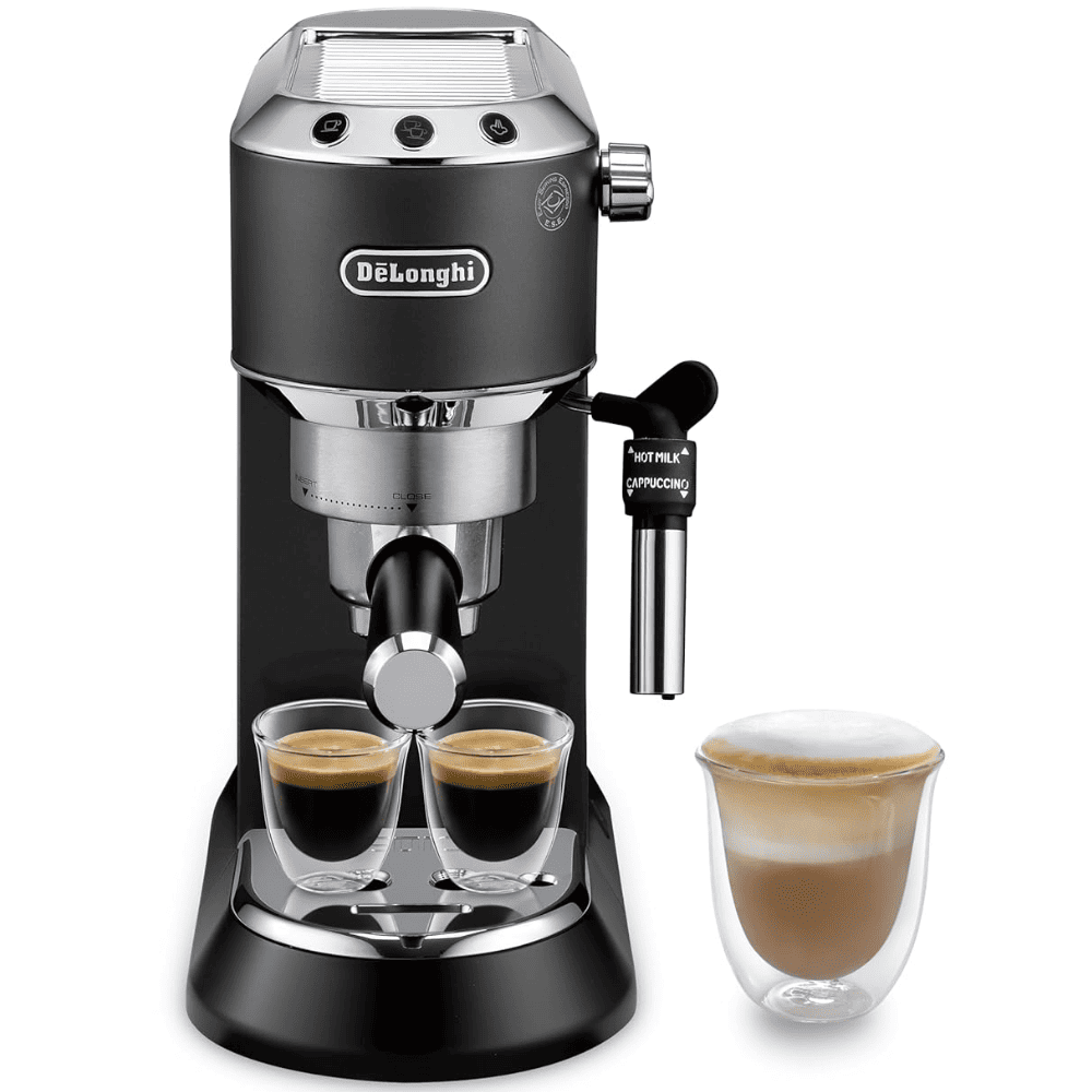Delonghi EC685.BK Dedica Style Pump Espresso Cappuccino Coffee Machine, Black