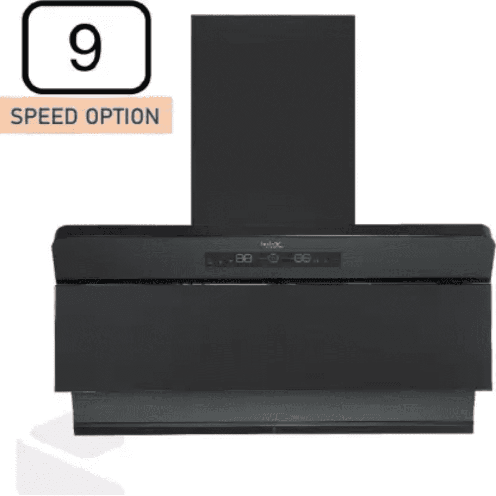 Hindware FLORENCE, 60 cm 1450 m3/hr Auto Clean Wall Mounted Chimney, Filterless Technology (Black)