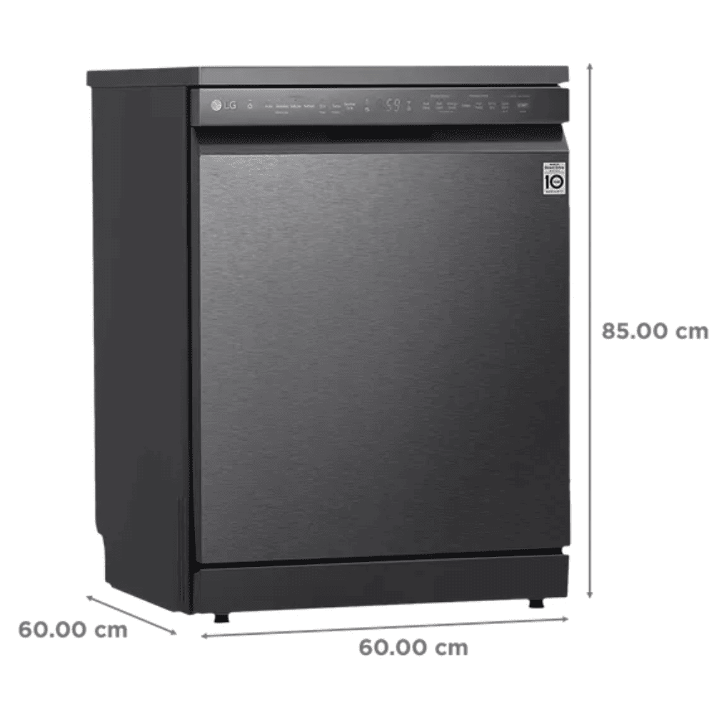 LG 14 Place Settings Free Standing Dishwasher with Inverter Direct Drive (DFB424FM, Matt Black)