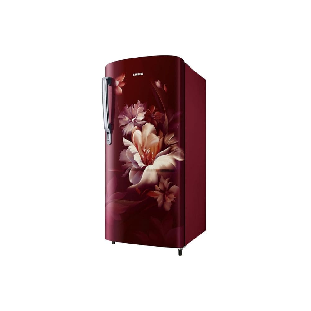 Samsung 183 Ltrs, 3 Star Digital Inverter, Direct Cool Single Door Refrigerator (RR20H2723RZN Midnight Blossom Red)