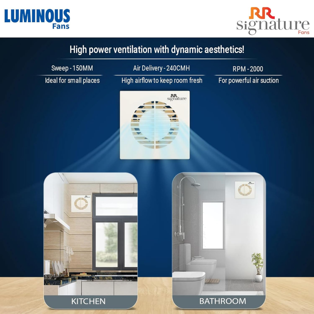 Luminous 150mm Noiseless Guard Air Exhaust Fan (Vento Axial)