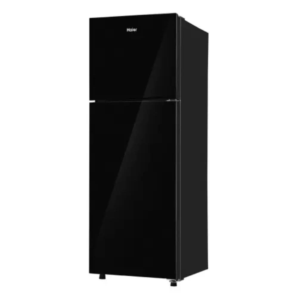 Haier 240 Ltrs, 2 Star Frost Free Double Door Top Mount Refrigerator (HRF 2902EKGA P, Black Glass)