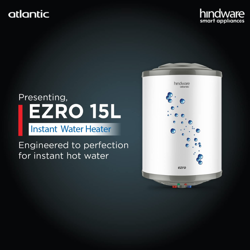 Hindware 25 Ltrs Vertical Storage, 5 Star Wall Mounting Water Heater Geyser (EZRO 25L, White)