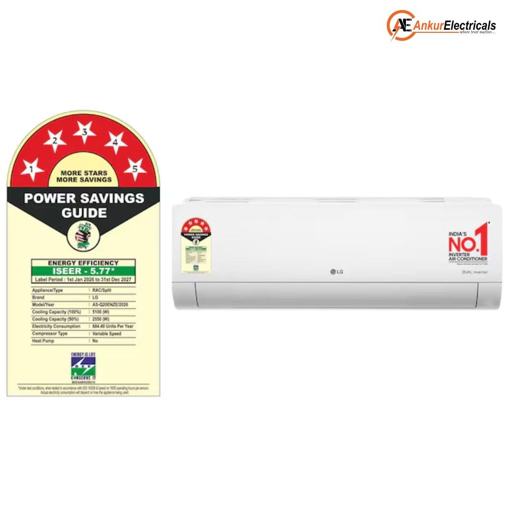 LG 1.5 ton 5 Star Dual Inverter Split Air Conditioner (AS-Q20NXE, 2026 Model)