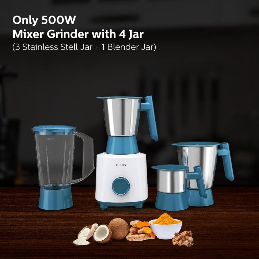 Philips 500 Watts Mixer Grinder with Jars (HL7536/00)