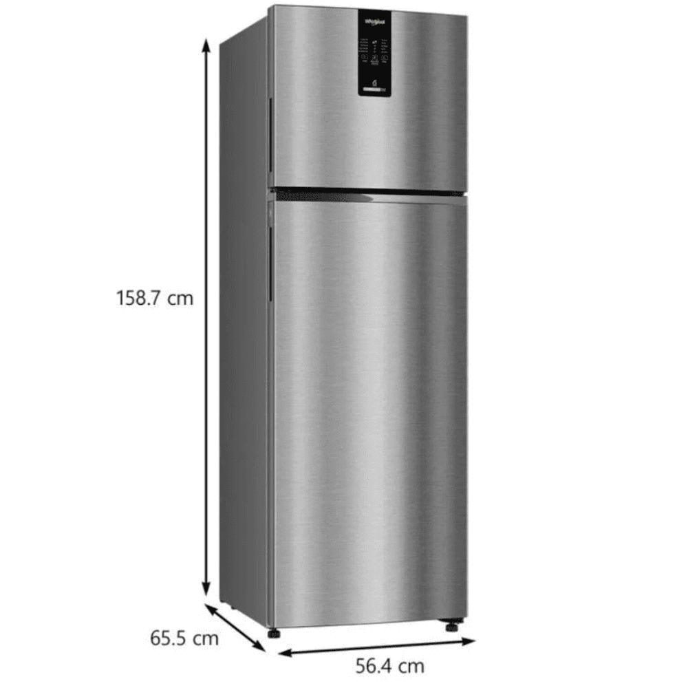 Whirlpool 235 Ltrs 2 Star, Inverter Frost Free, Double Door Refrigerator (IFPRO INV CNV 278 ILLUSIA STEEL(2S)-TL)
