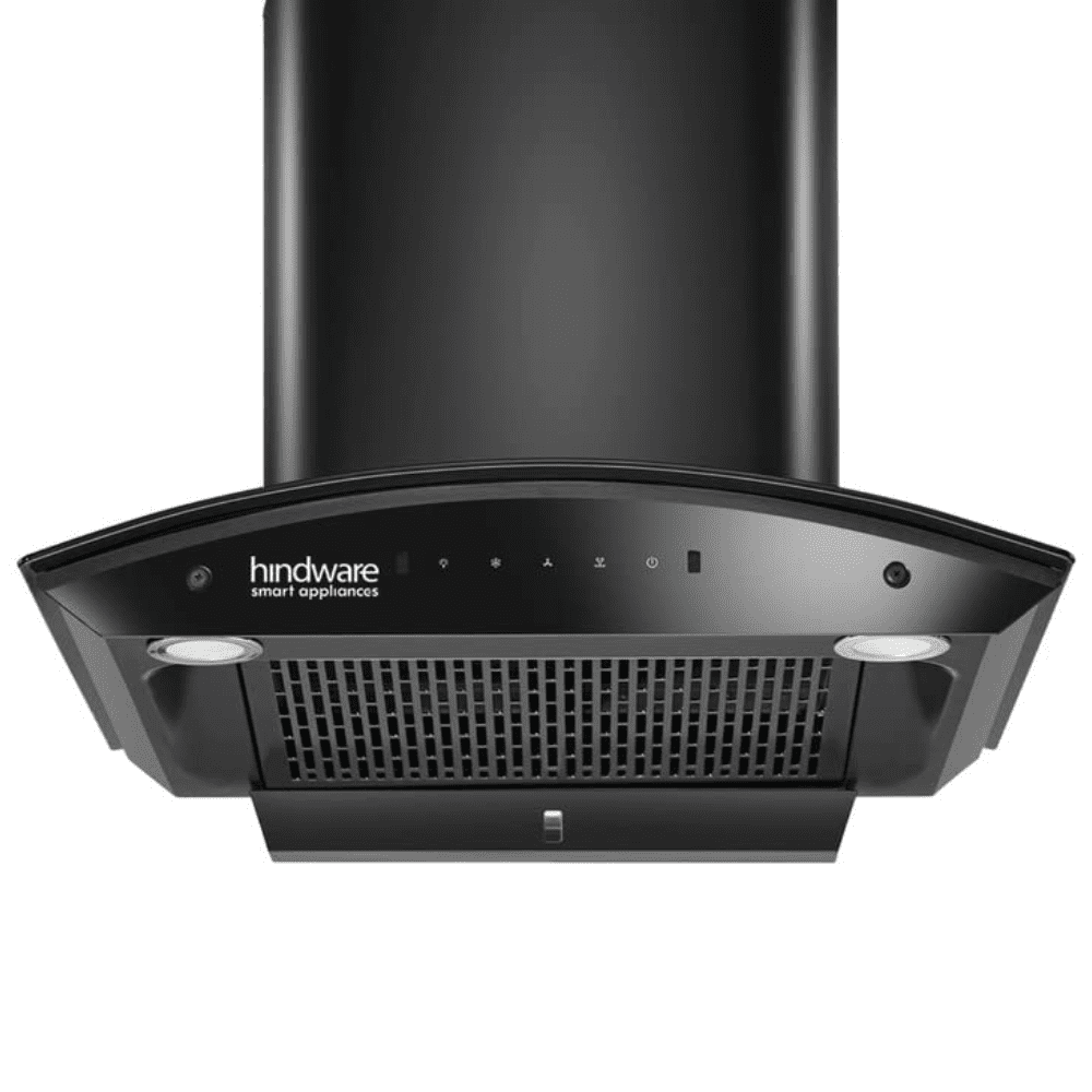 Hindware DIVINA, 60 cm 1200 m3/hr Auto-Clean Kitchen Chimney, Motion Sensor & Touch Control (Black)