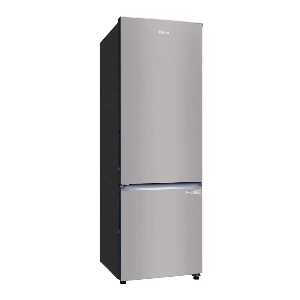 Haier 237 Ltrs, 2 Star Frost Free Double Door Bottom Mount Refrigerator (HRB 2872EKGA P, Black Glass)
