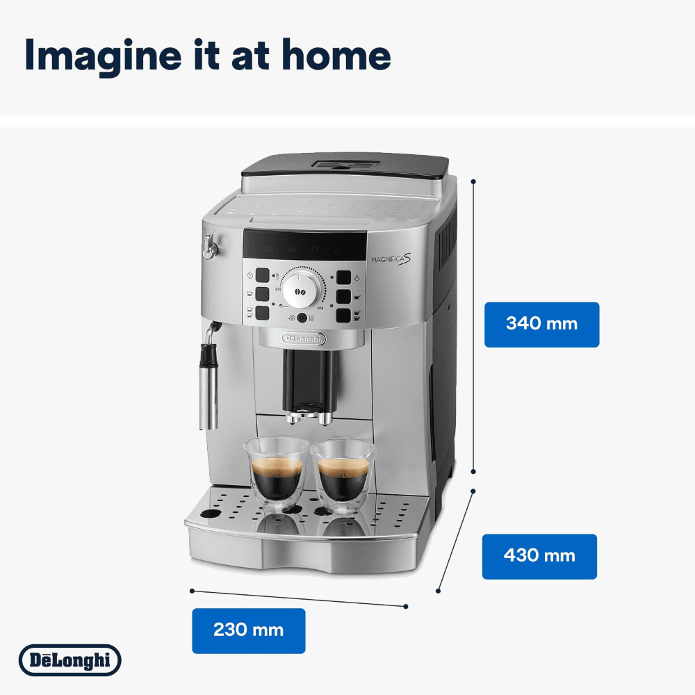 Delonghi Ecam22.110.Sb, Magnifica Bean Fully Automatic Espresso Cappuccino Coffee Machine, Sliver Black
