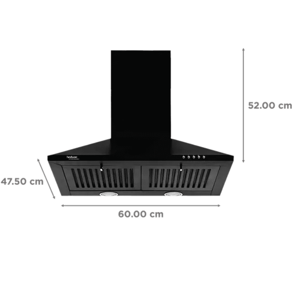 Hindware Myra BLK, 1000 m3/hr Auto-Clean Kitchen Chimney (Black)