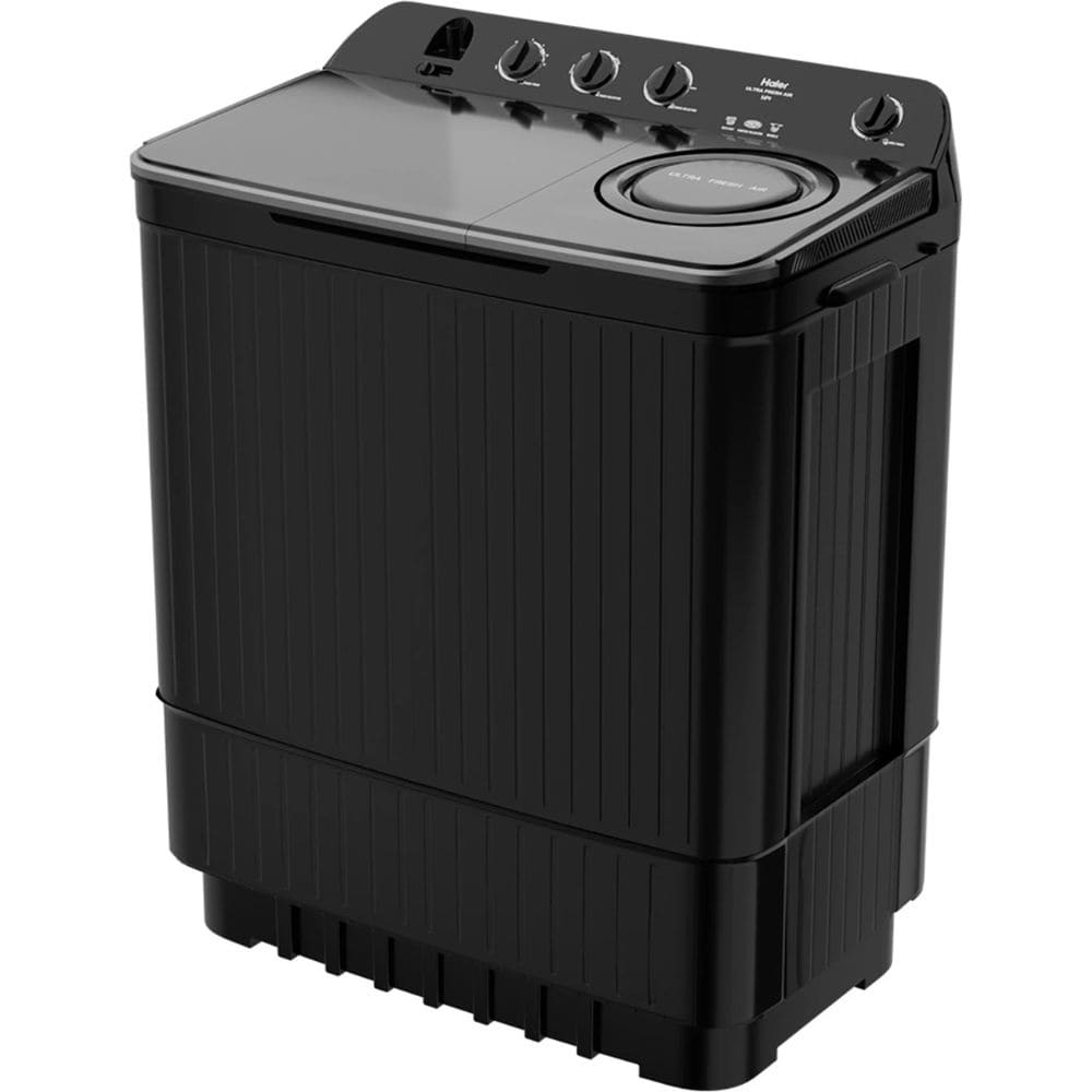 Haier 14 Kg 5 Star Semi-Automatic Top Load Washing Machine (HTW140-196BK,Black)