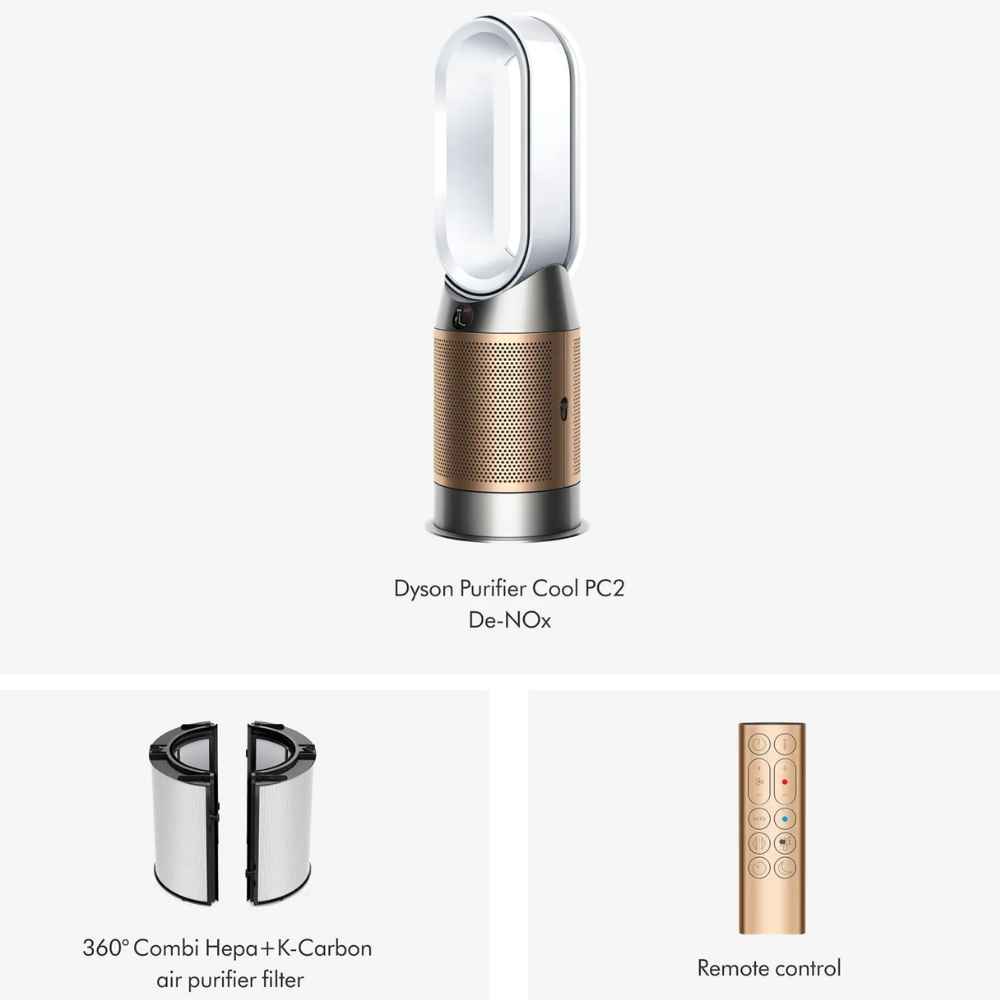 Dyson Hot and Cool HP12 Air Purifier with Remote Control (Allergy Friendly, White & Gold)