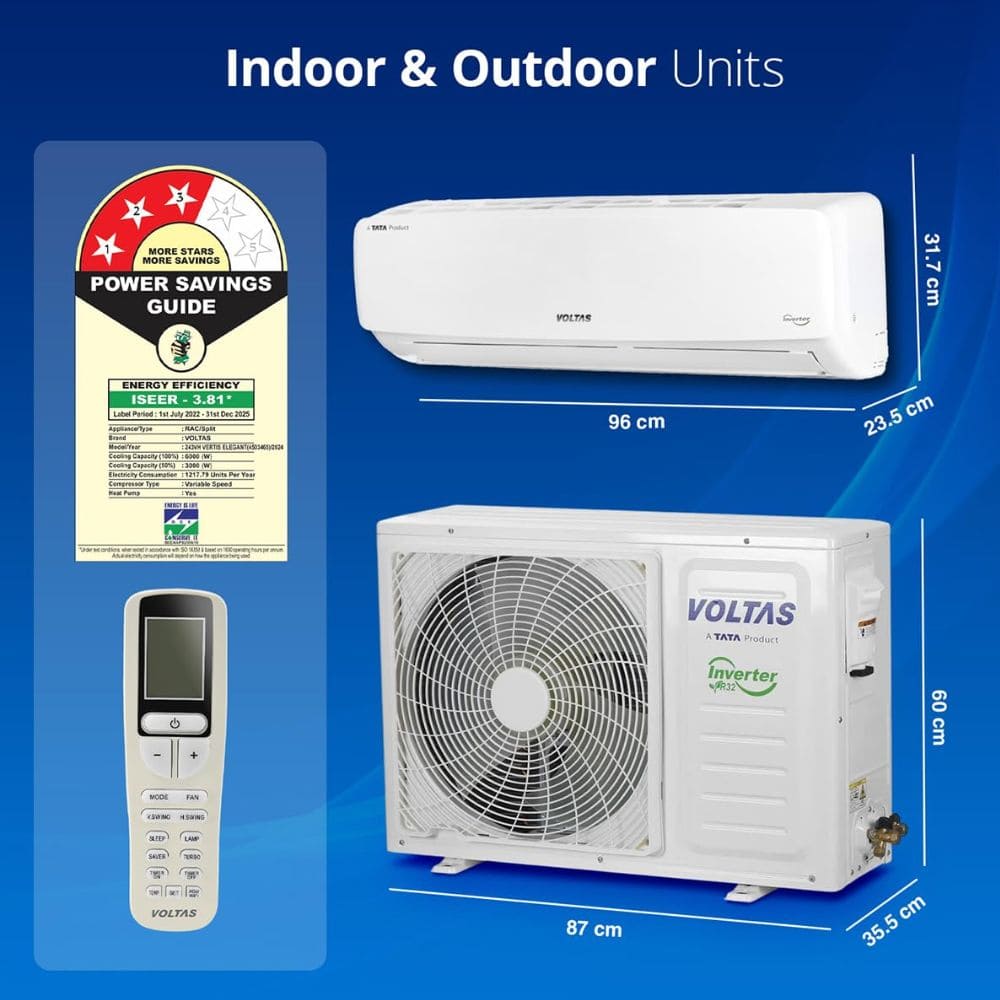 Voltas 2.0 Ton 3 star Hot & Cold Inverter Split Air Conditioner (SAC 243INVH Vectra)