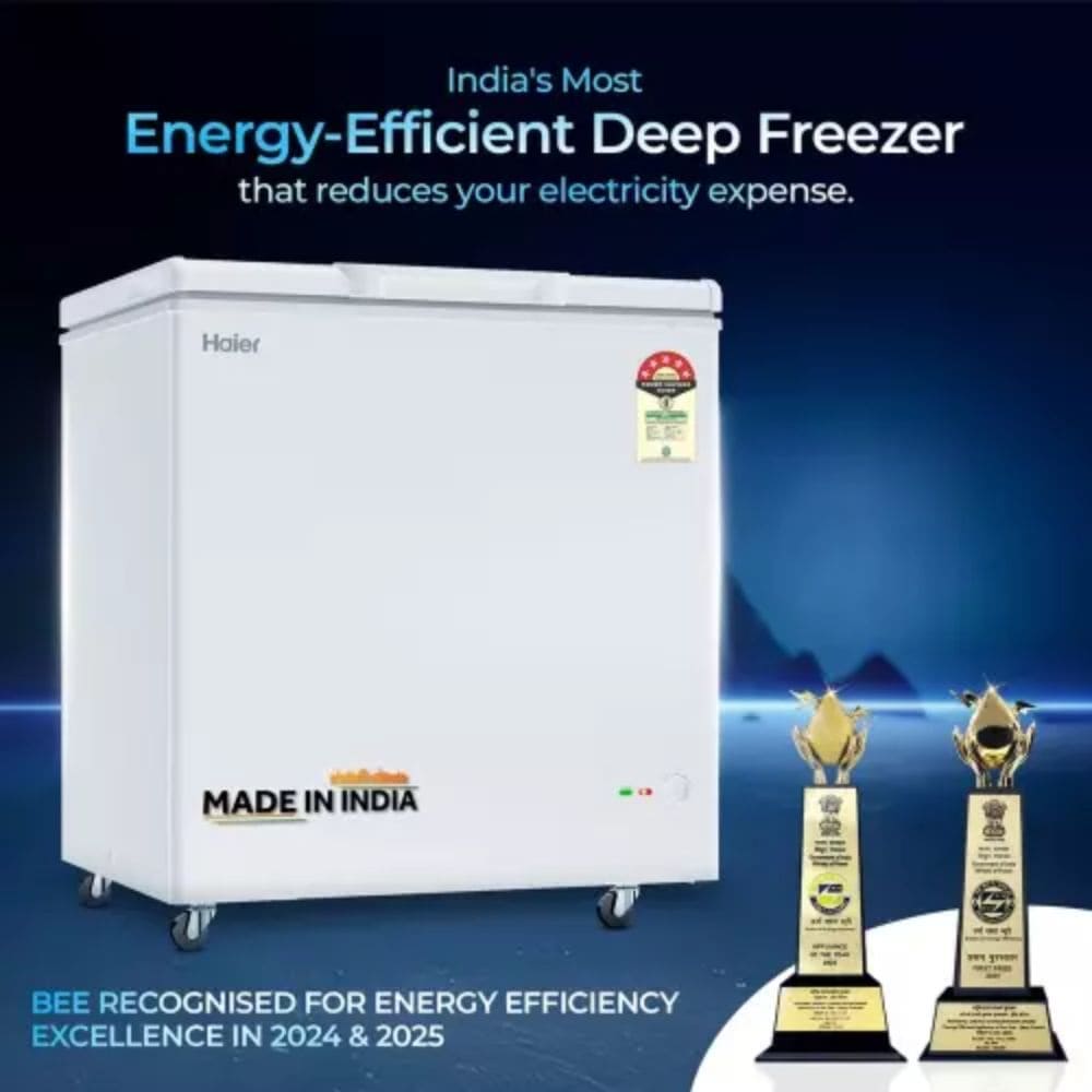 Haier HFC-300SPW5, 300 Ltrs 4 Star Single Door Hard Top Convertible Deep Freezer, White