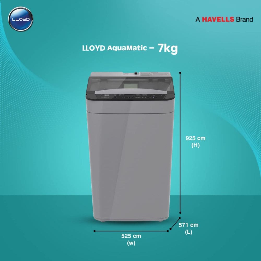 Lloyd 7 Kg 5 Star Fully-Automatic Top Load Washing machine (GLWMT70GLGAM, Light Grey)