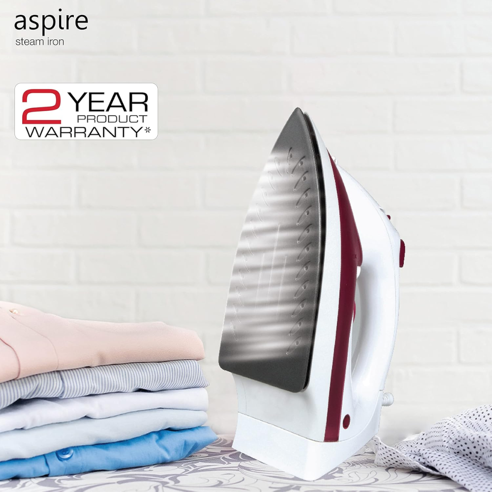 Havells ABS Aspire, 1400 Watts Steam Iron Press with Steam Burst Anti Drip Function (Red)