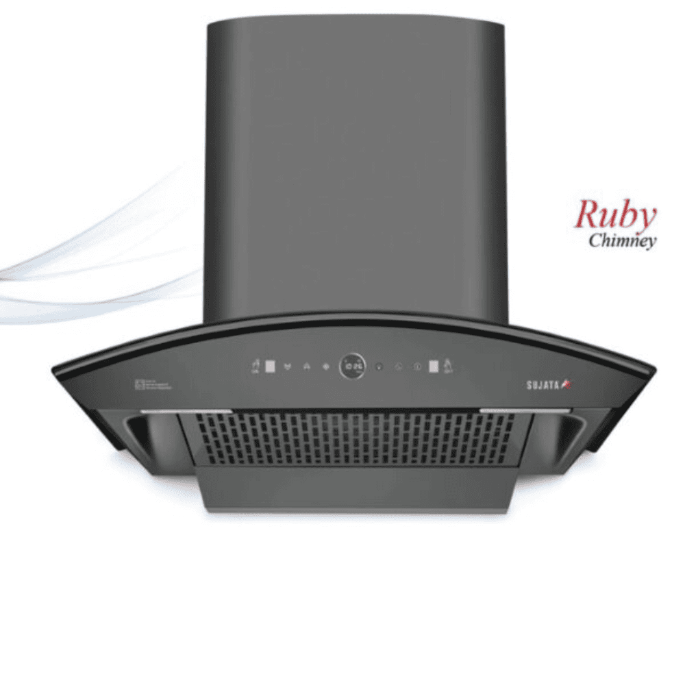 Sujata Ruby, 75 cm 1250 m3/hr Kitchen Chimney with BLDC Motor Touch Control+Motion Sensor (Black)