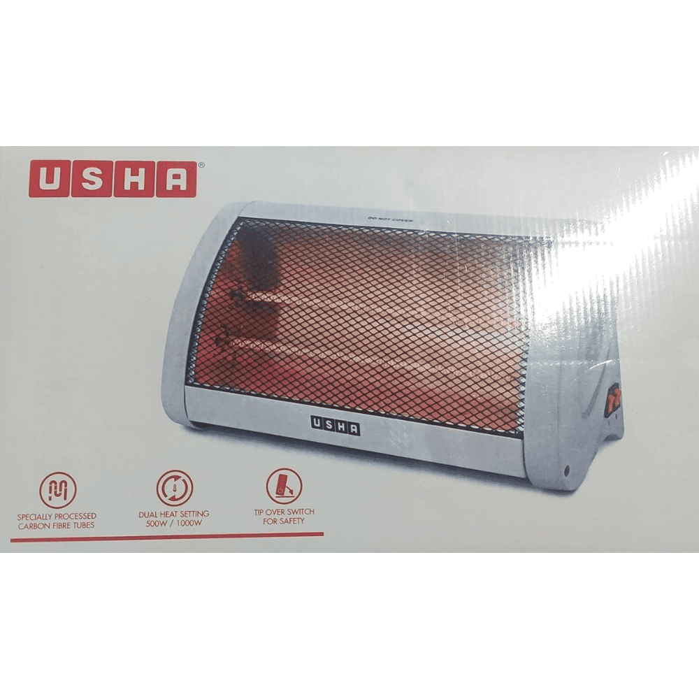Usha 500 Watts Carbon Room Heater (CH 5002, White)