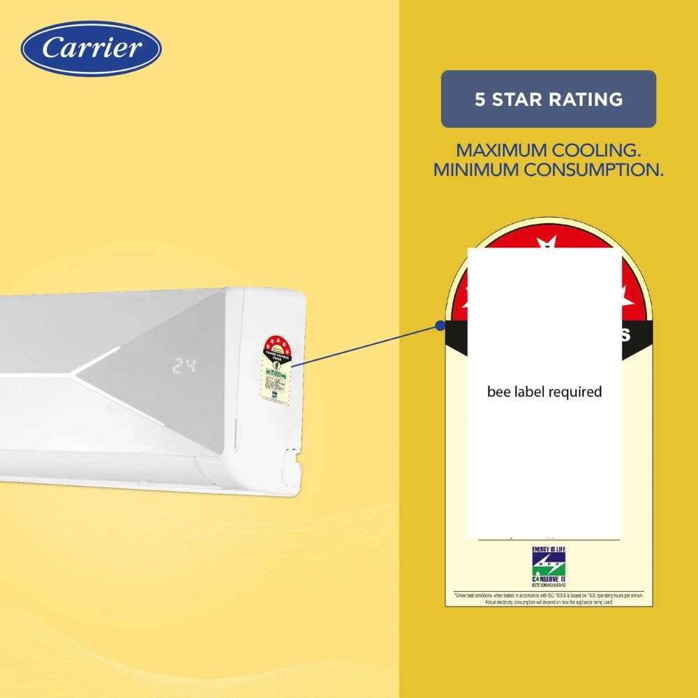 Carrier 1.5 ton 3 star Inverter Split Air Conditioner (18K 3S XCEL LUMO FXI)