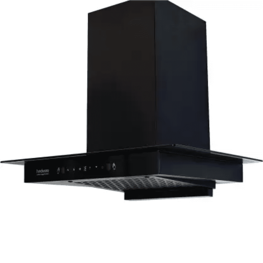 Hindware MARIANA, 60 cm 1180 m3/hr Auto Clean Wall Mounted Chimney with Filterless Technology (Black)