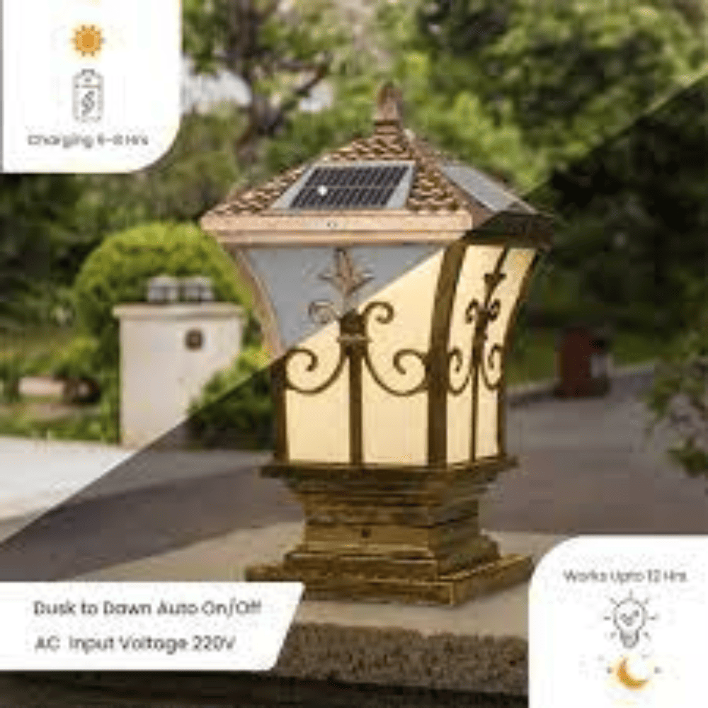 Table Sanleen LED Waterproof Antique Gate Light for Garden Decor (Multi Colour)