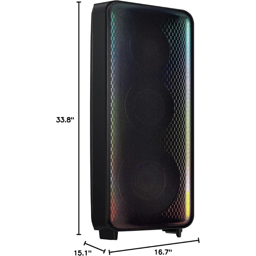 Samsung 1700 Watts High Power Audio with Bi-Directional Sound IPX5 Water Resistant, Party Lights Soundbar (MX-ST90B, Black, 5.1 channel)