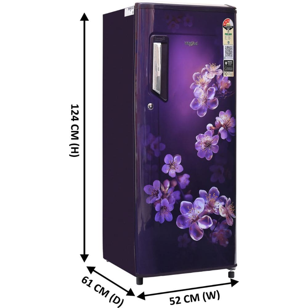 Whirlpool 192 Ltrs, 3 Star Single Door Refrigerator (215 IMPC PRM 3S SAPPHIRE ENCHANT Y)