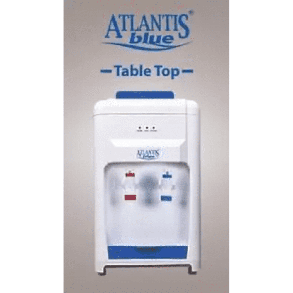 Atlantis 2.5 Liters Led Indicator Hot & Cold Table top Bottled Water Dispenser, Blueatlants, White