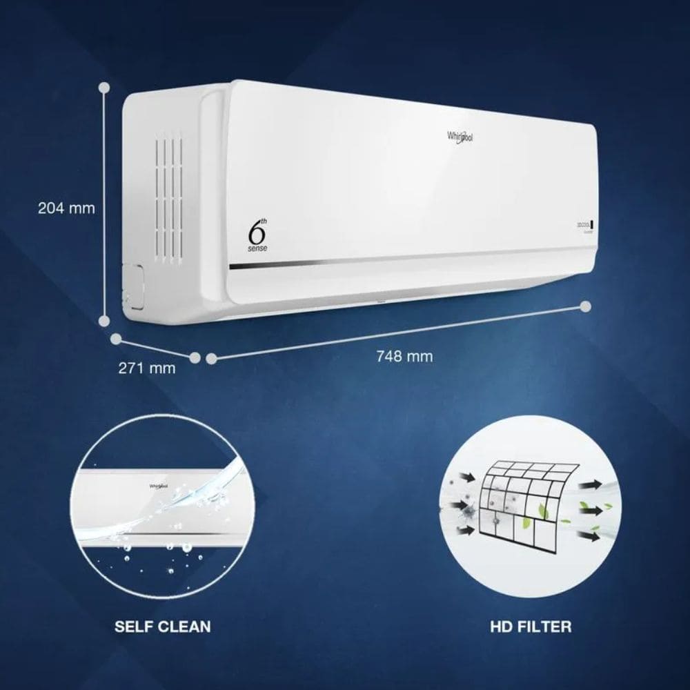 Whirlpool 1.0 Ton 3 star Inverter Split Air Conditioner (3D COOL PRO 10T 3S INV EXP S6M1PP0)