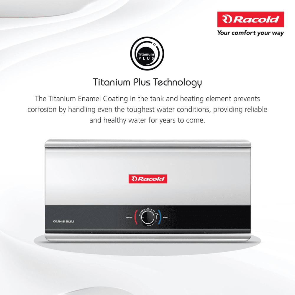 Racold 25 Ltrs Wall Mounting Water Heater Geyser (Omnis 25L Slim, White)