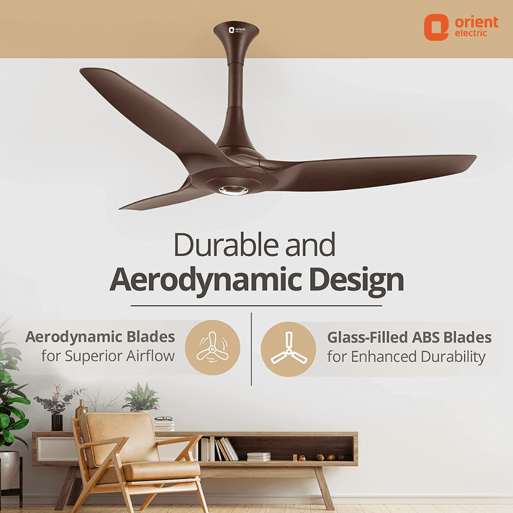 Orient Electric Aeroquite, 1200 mm 3 Blade BLDC Motor with Remote Ceiling Fan