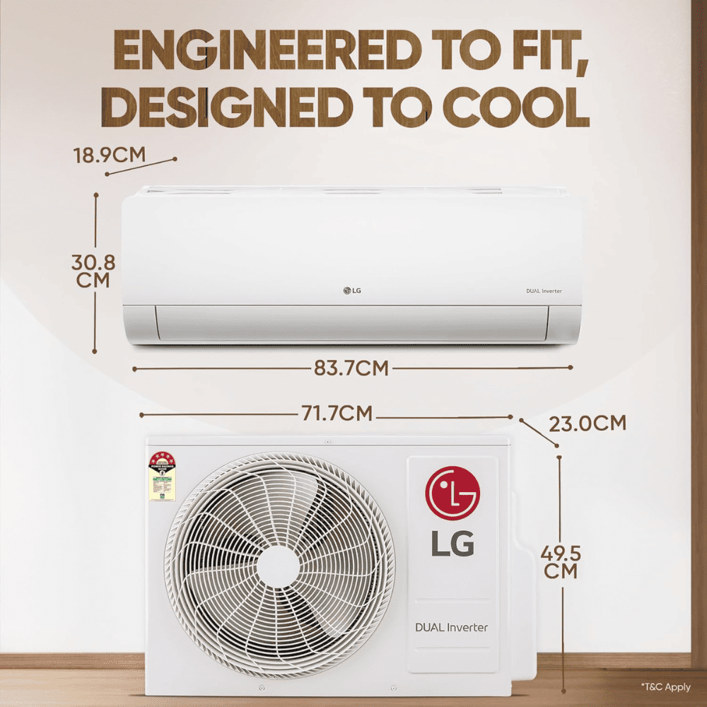 LG 2.0 Ton 3 Star DUAL Inverter Split Air Conditioner (US-Q24SNXE, 6-in-1 AI Convertible)