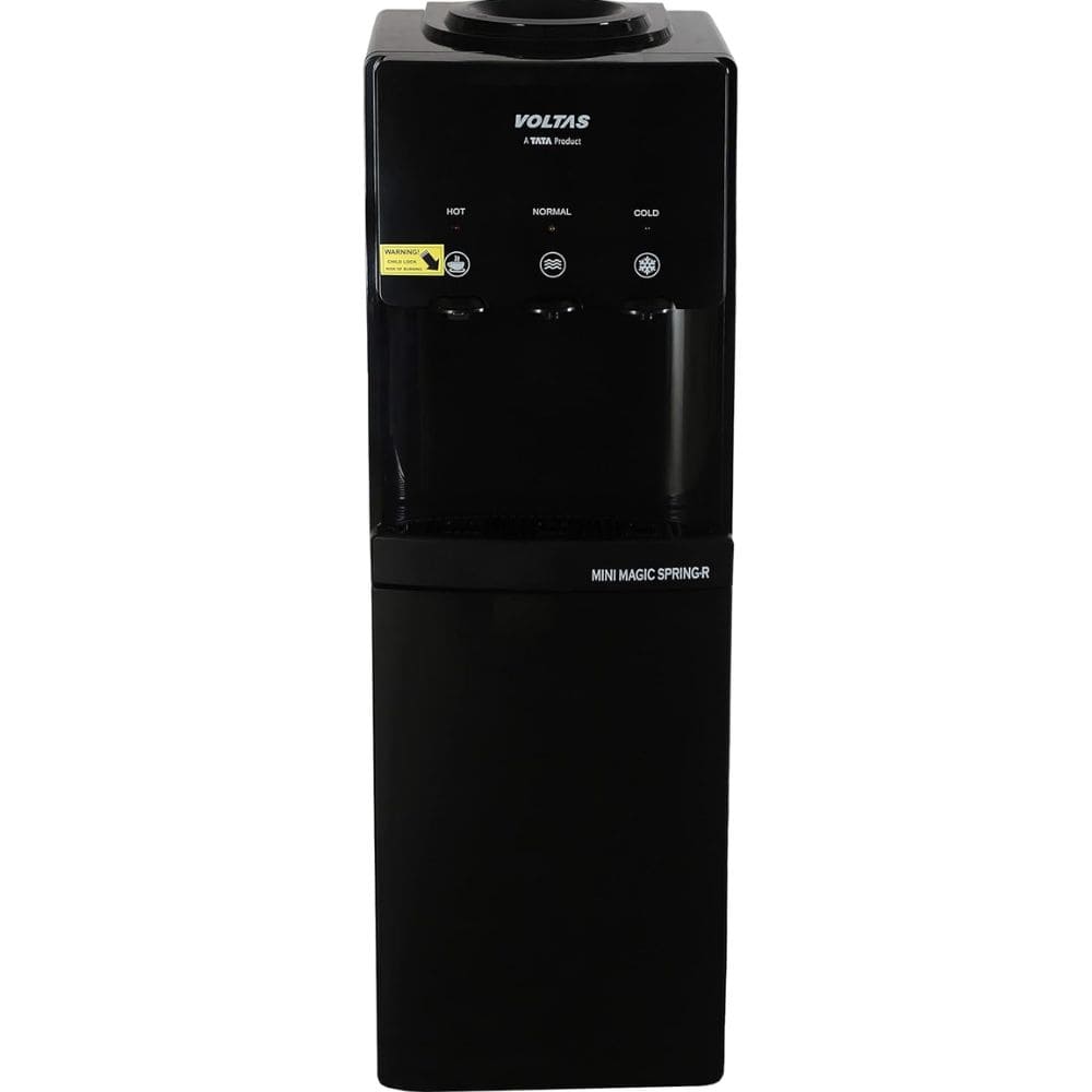 Voltas Minimagic SPRING R, 5 Ltrs Floor Mounted Water Dispenser, Tap and Small Refrigerator Black