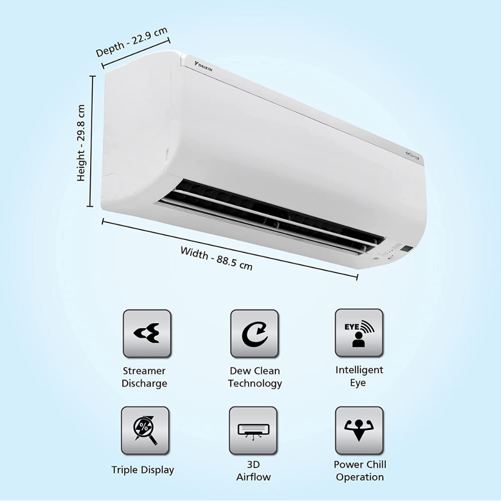Daikin 1.5 ton 5 Star Inverter Split Air Conditioner (JTKJ50U)